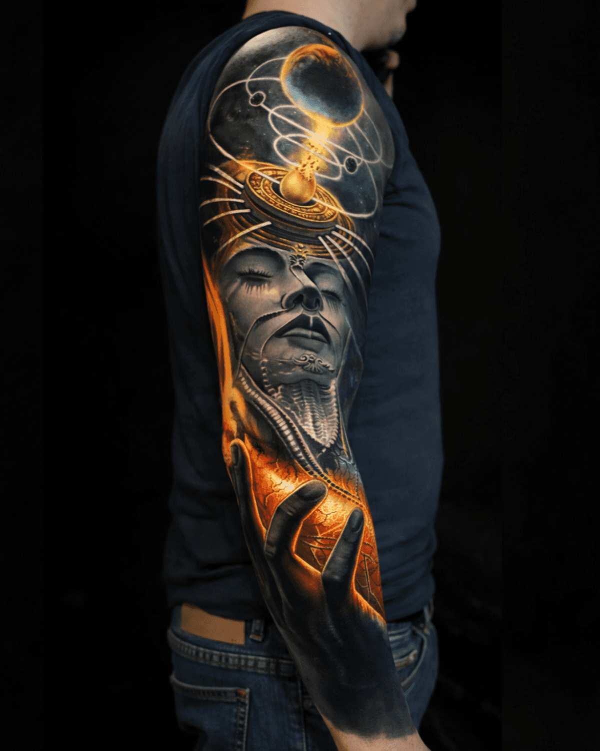Realistic lion cover-up tattoo transformation in Berlin.